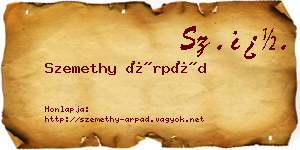 Szemethy Árpád névjegykártya