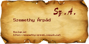 Szemethy Árpád névjegykártya