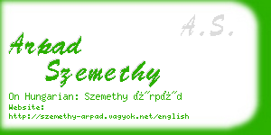 arpad szemethy business card